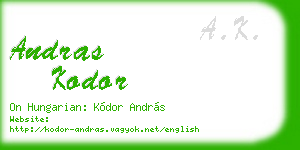 andras kodor business card